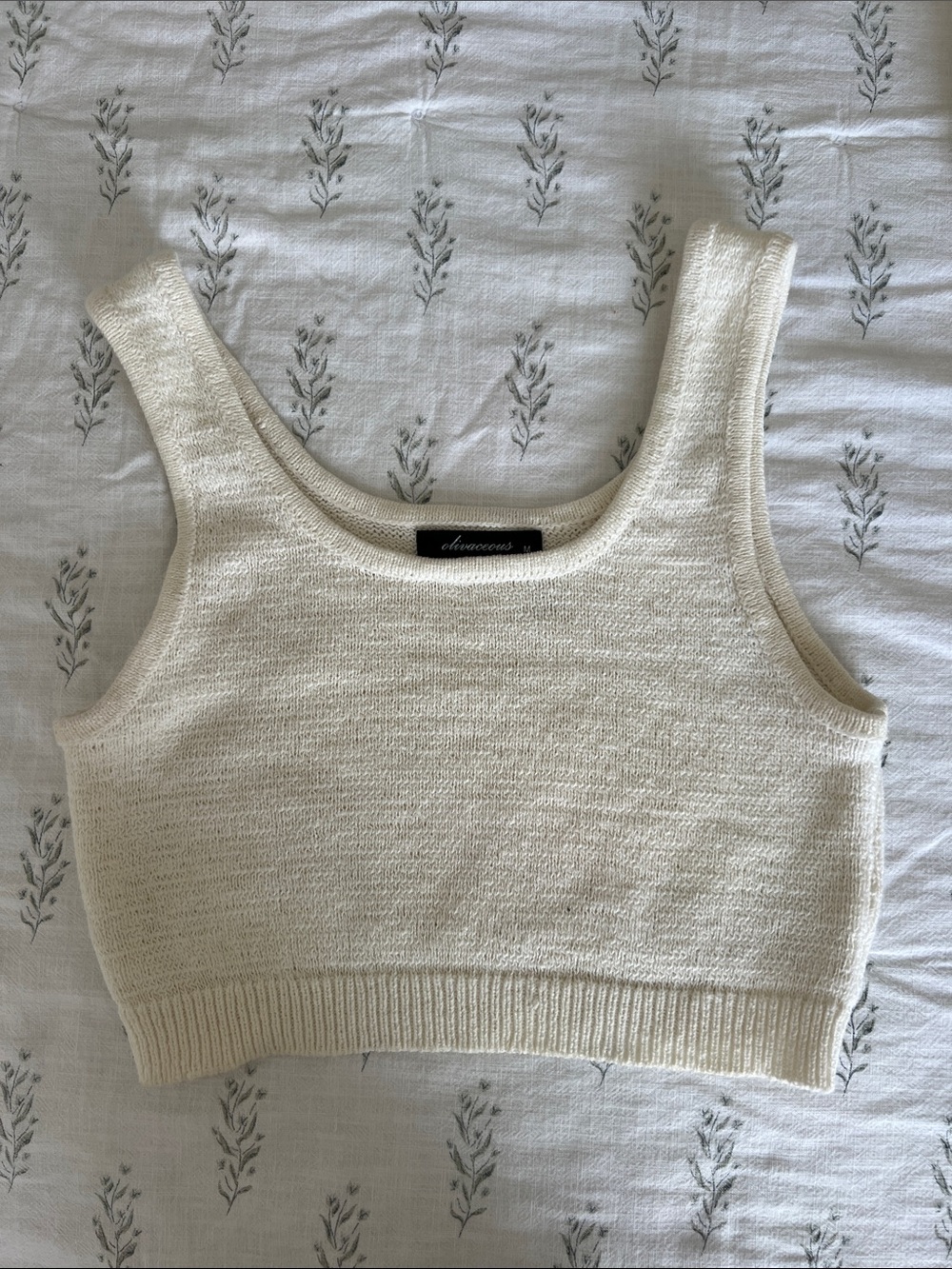 Olivaceous White Cropped Tank